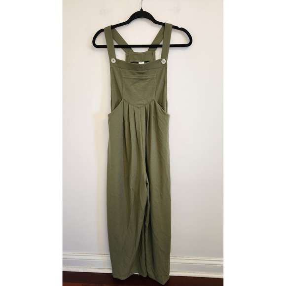 HALARA Wide Leg Casual Jogger Overalls Jumpsuit Adjustable XS Olive Green NWT - Picture 2 of 6